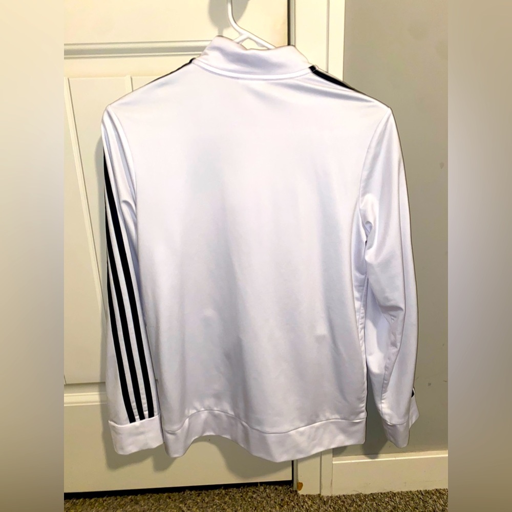 White w/ 3 Black stripes Zip up